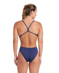 Maillot De Bain Arena Femme Team Dos Challenge Uni Bleu Marine Et Blanc -Nagez à Votre Guise 004766 750 womens team swimsuit challenge solid 002 o