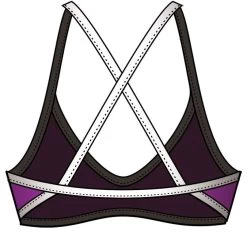 Haut De Maillot De Bain Femme Diana Twin Brassière Violet -Nagez à Votre Guise 3104010804bck