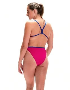 Maillot De Bain 1 Pièce SPEEDO Solid Vback Swimsuit - Pink -Nagez à Votre Guise 678306435 max2