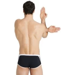 Maillot De Bain Arena Homme Arena ICONS Black White -Nagez à Votre Guise arena icons solid swim low waist short black white 6 1251074