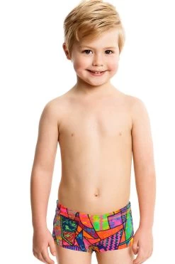 Maillot De Bain Funky Trunks Enfant Garçon Cubism Chaos Multicolore