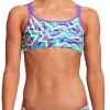 Maillot De Bain Funkita 2 Pièces Fille Mint Strips Violet
