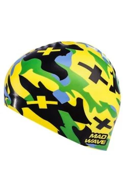 Bonnet Silicone De Natation Madwave CAMOUFLAGE Jaune -Nagez à Votre Guise mad wave silikon yetiskin yuzucu bonesi m0550 07 0 86w 0936599304204784
