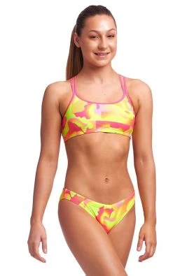 Maillot De Bain Funkita 2 Pièces Fille Criss Cross - Pinged Pink -Nagez à Votre Guise pinged pink girls 2p 1