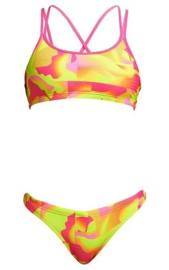 Maillot De Bain Funkita 2 Pièces Fille Criss Cross - Pinged Pink -Nagez à Votre Guise pinged pink girls 2p 3