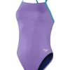 Maillot De Bain 1 Pièce SPEEDO Solid Lattice Back Swimsuit - Miami Lilac/ Aquarium